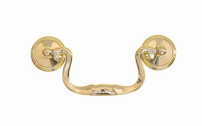 Solid Brass Colonial-Style Drop Pull ~ 3" On Centers