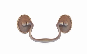 Solid Brass Colonial-Style Drop Pull ~ 3" On Centers