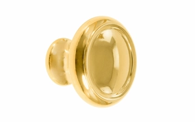 Solid Brass Dome-Style Cabinet Knob ~ 1-1/4" Diameter