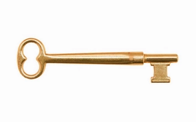 Solid Brass Door Mortise Lock Skeleton Key ~ 3/8" x 3/8" Bit