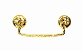 Solid Brass Drop Pull ~ 3" On Centers