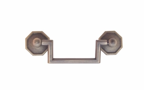 Solid Brass Drop Pull With Square Corners ~ 3" On Centers