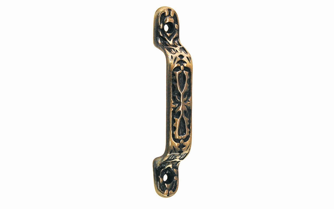 Solid Brass Eastlake-Style Handle ~ Antique Brass Finish