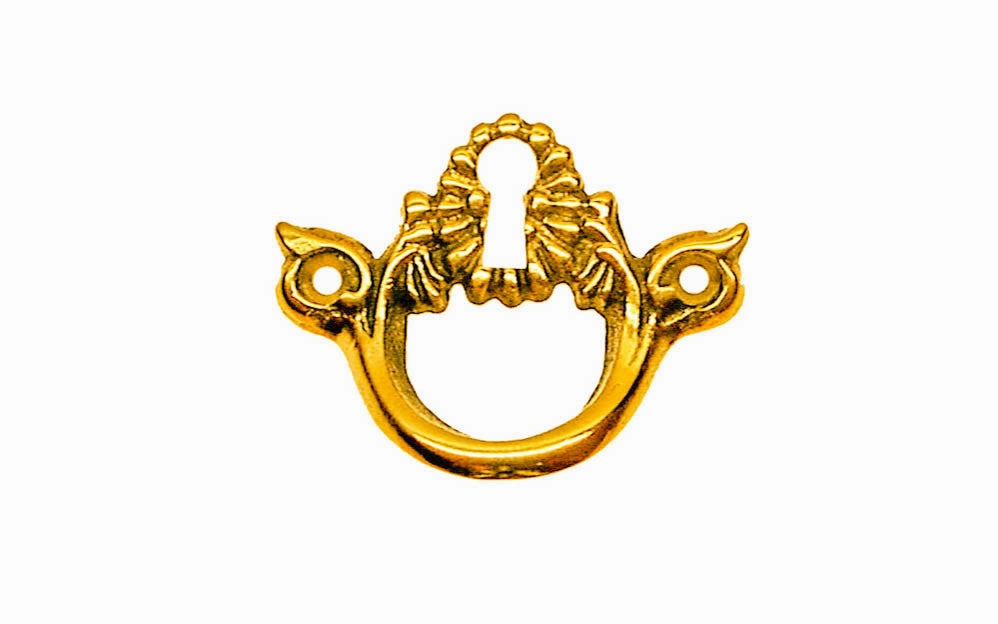 Solid Brass Finger Pull with Keyhole