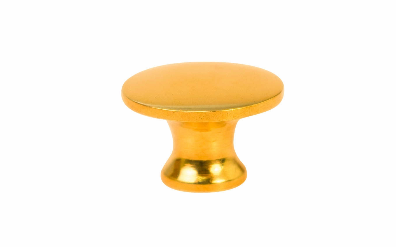 Solid Brass Flat-Top Mini Knob ~ 3/4" Diameter