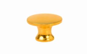 Solid Brass Flat-Top Mini Knob ~ 3/4" Diameter