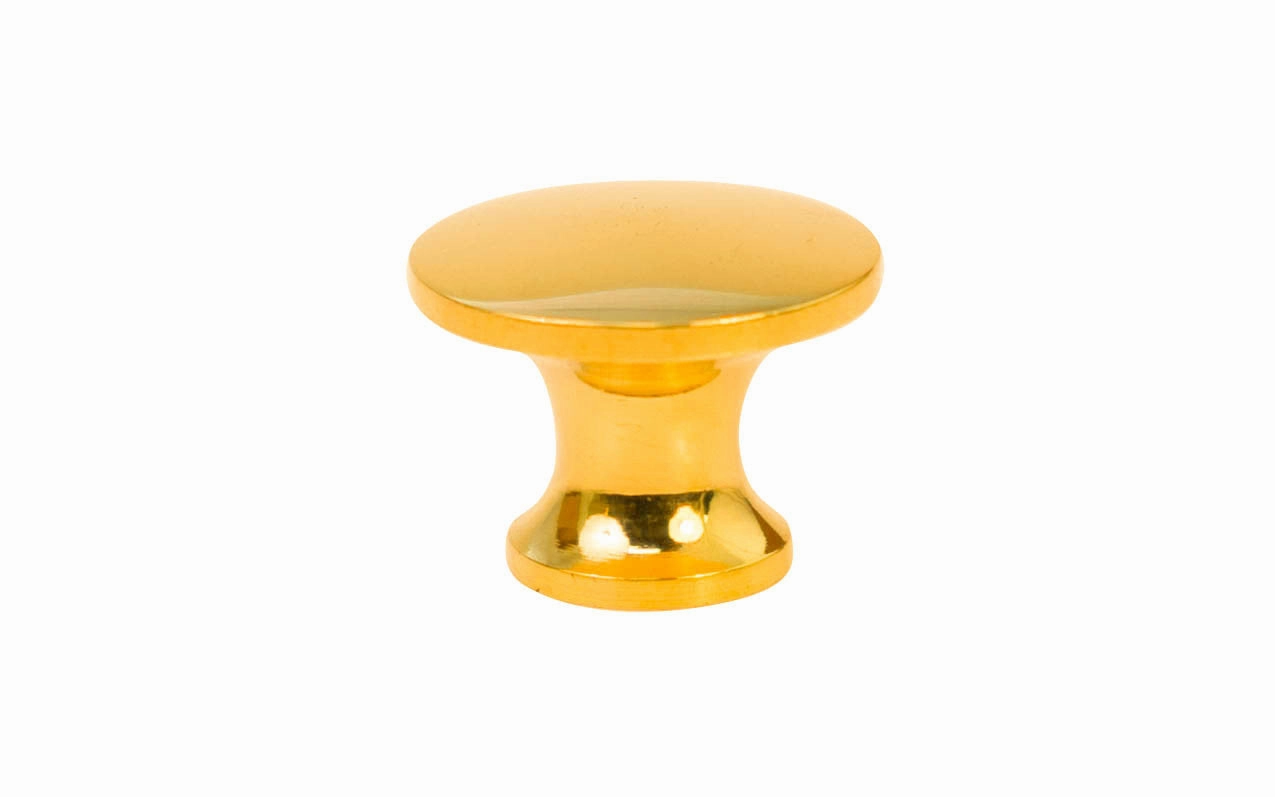 Solid Brass Flat-Top Mini Knob ~ 5/8" Diameter
