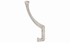Solid Brass Hall Tree Hook ~ Brushed Nickel Finish