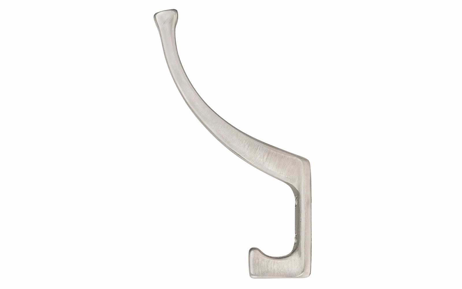 Solid Brass Hall Tree Hook ~ Brushed Nickel Finish