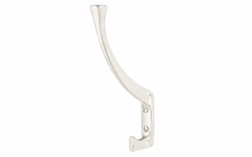 Solid Brass Hall Tree Hook ~ Polished Nickel Finish
