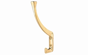 Solid Brass Hall Tree Hook ~ Unlacquered Brass