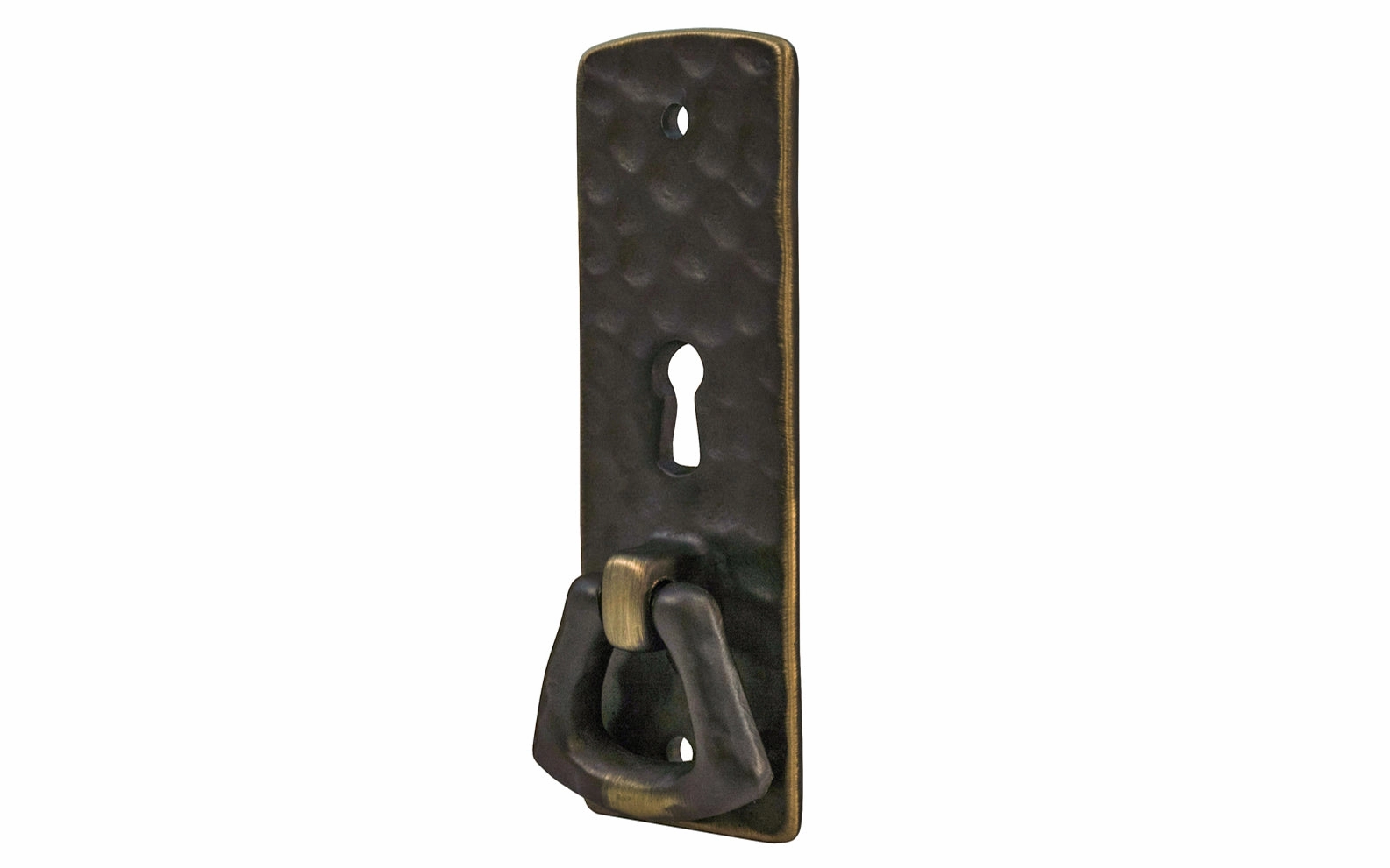 Solid Brass Hammered Keyhole & Drop Pull