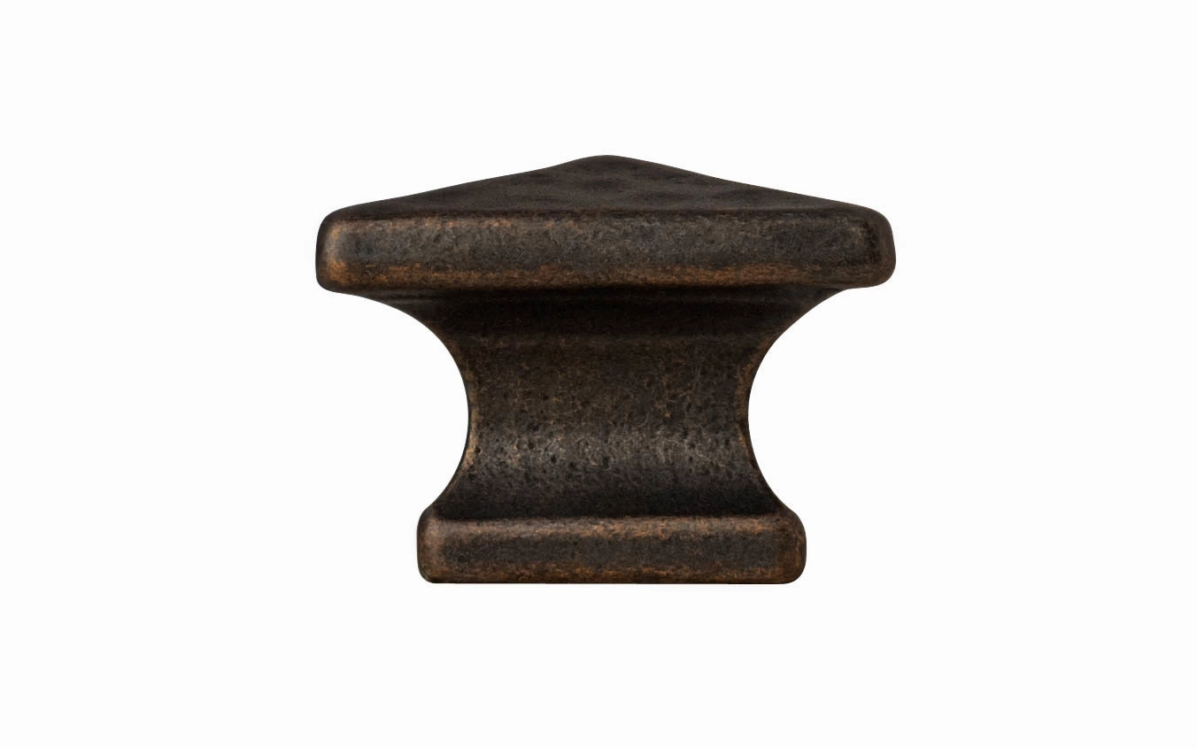 Solid Brass Hammered Pyramid Knob