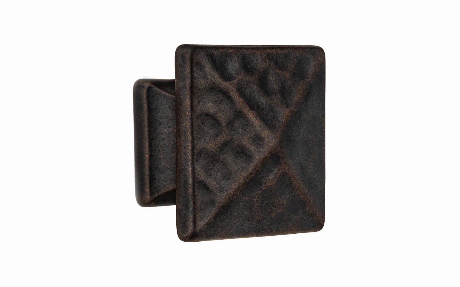 Solid Brass Hammered Pyramid Knob