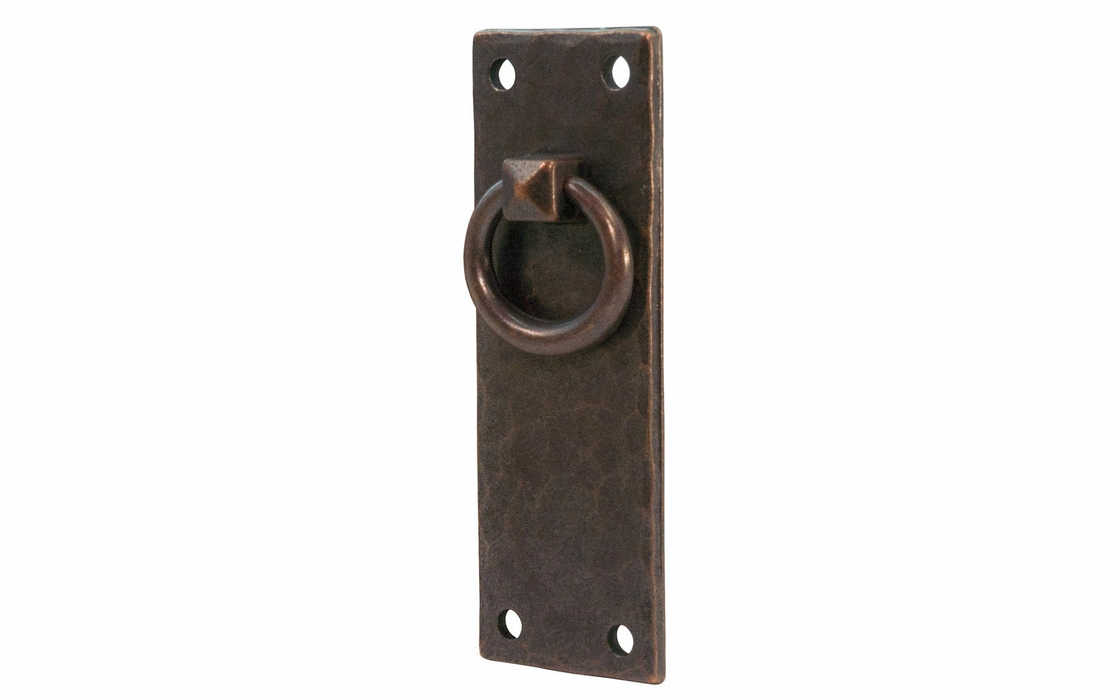 Solid Brass Hammered Vertical Drop Ring Pull