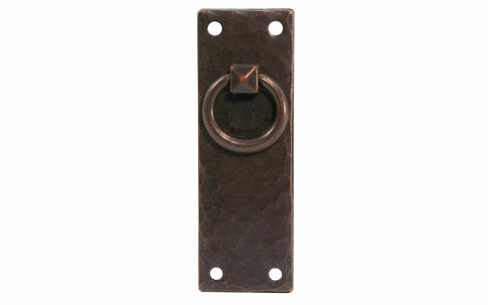 Solid Brass Hammered Vertical Drop Ring Pull