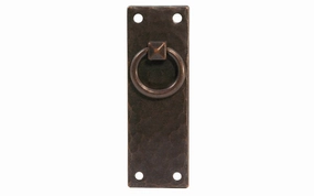Solid Brass Hammered Vertical Drop Ring Pull