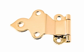 Solid Brass Hoosier Hinge - Reversed Pad ~ 3/8" Offset