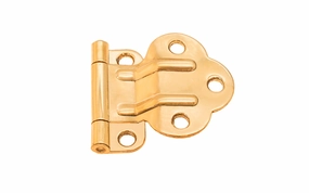 Solid Brass Hoosier Hinge - Reversed Pad ~ 3/8" Offset