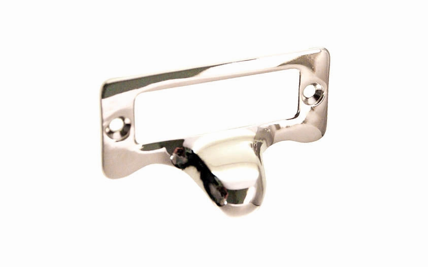 Solid Brass Label Holder with Finger Pull