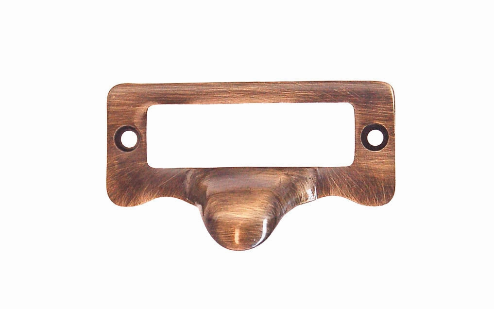 Solid Brass Label Holder with Finger Pull
