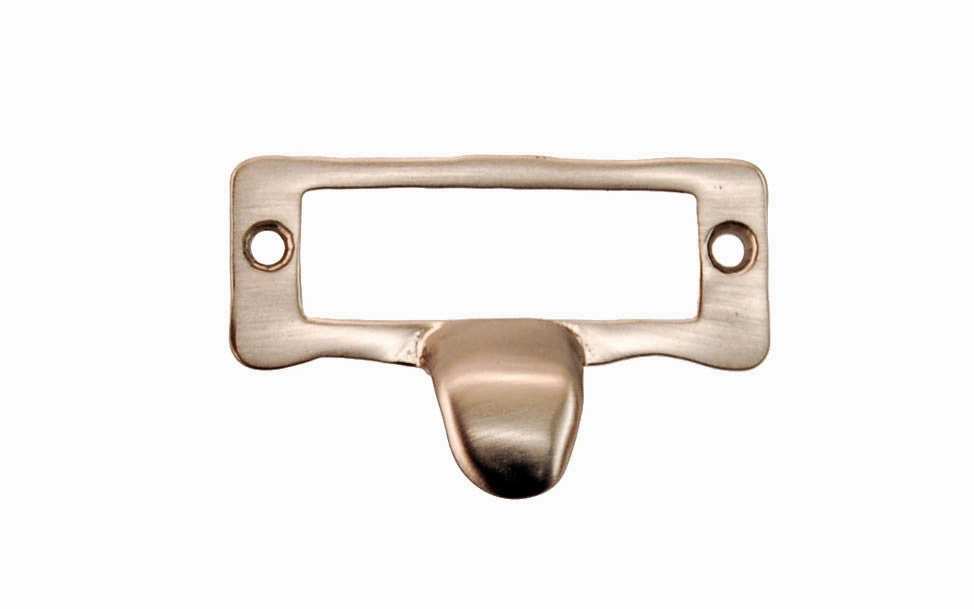 Solid Brass Label Holder with Finger Pull