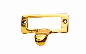 Solid Brass Label Holder with Finger Pull