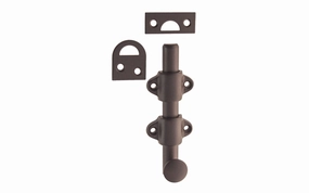Solid Brass Medium-Duty Surface Bolt - 4" Long