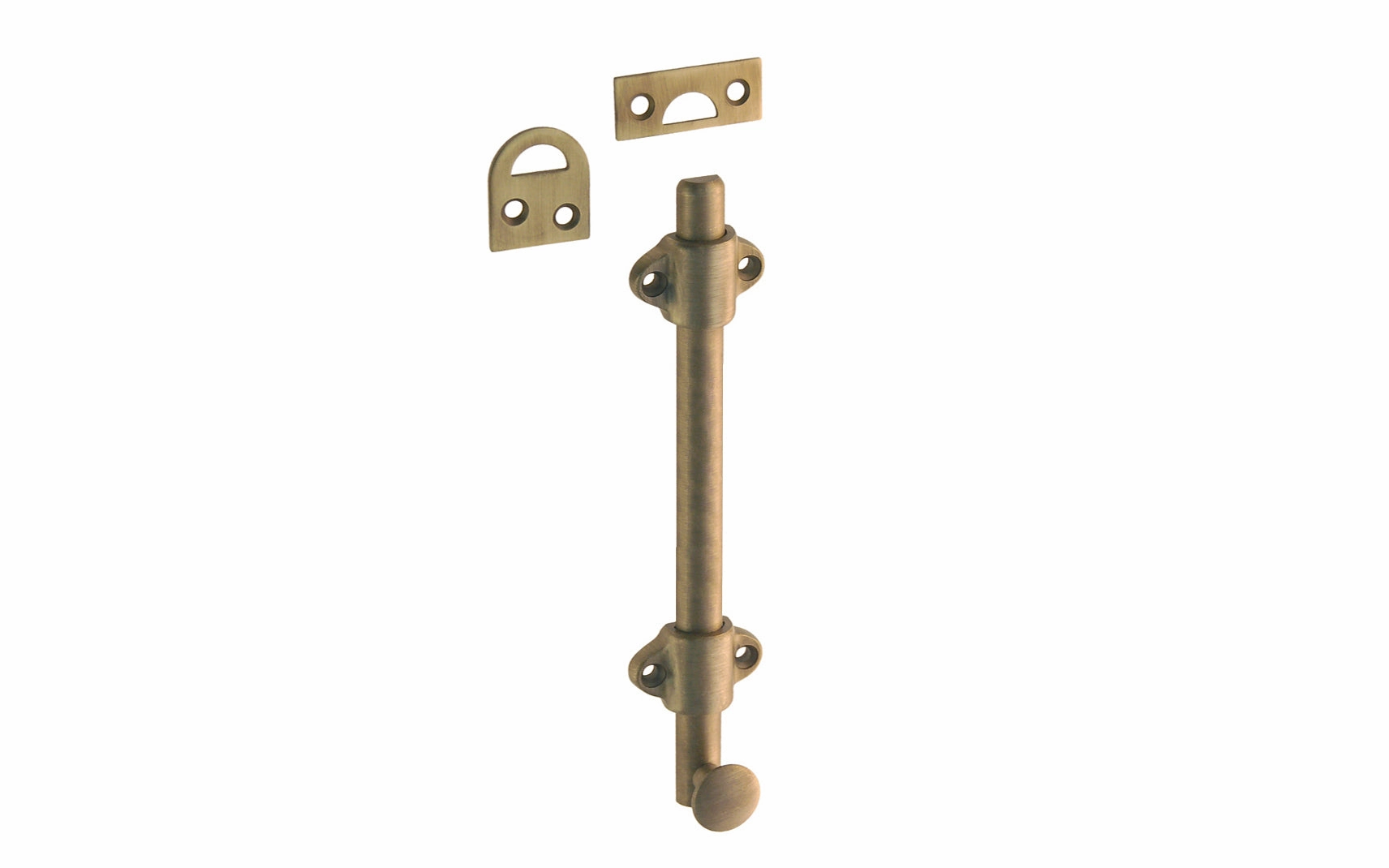 Solid Brass Medium-Duty Surface Bolt - 6" Long