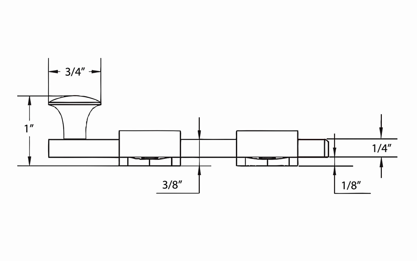 Solid Brass Medium-Duty Surface Bolt - 6" Long