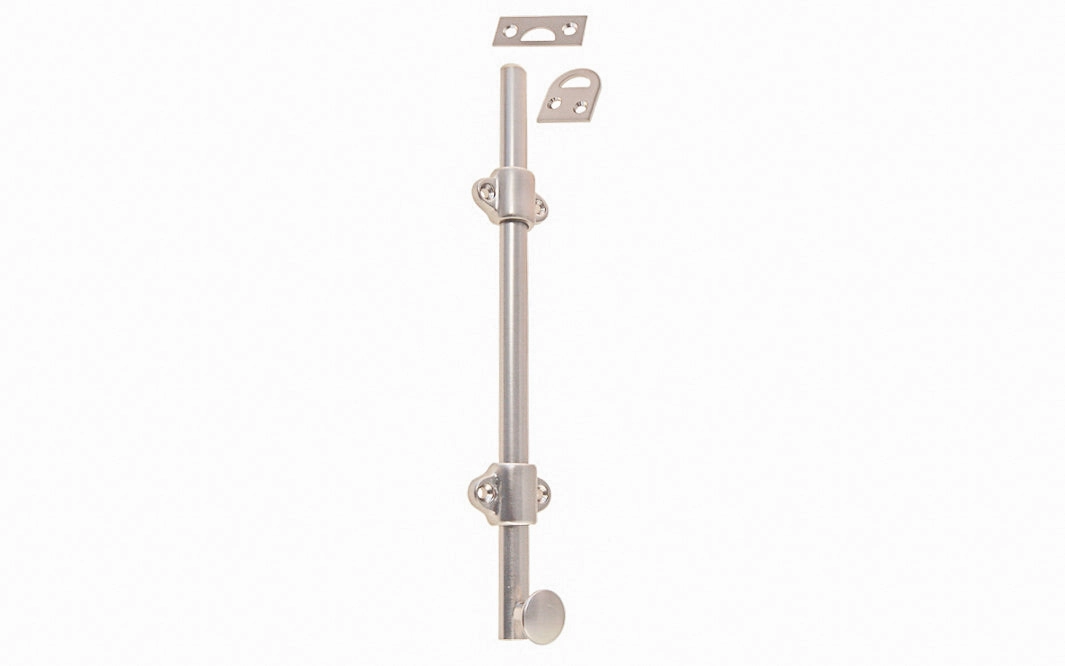 Solid Brass Medium-Duty Surface Bolt - 8" Long