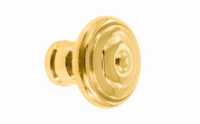 Solid Brass Mid-Century Style Cabinet Knob ~ 1-1/4" Diameter