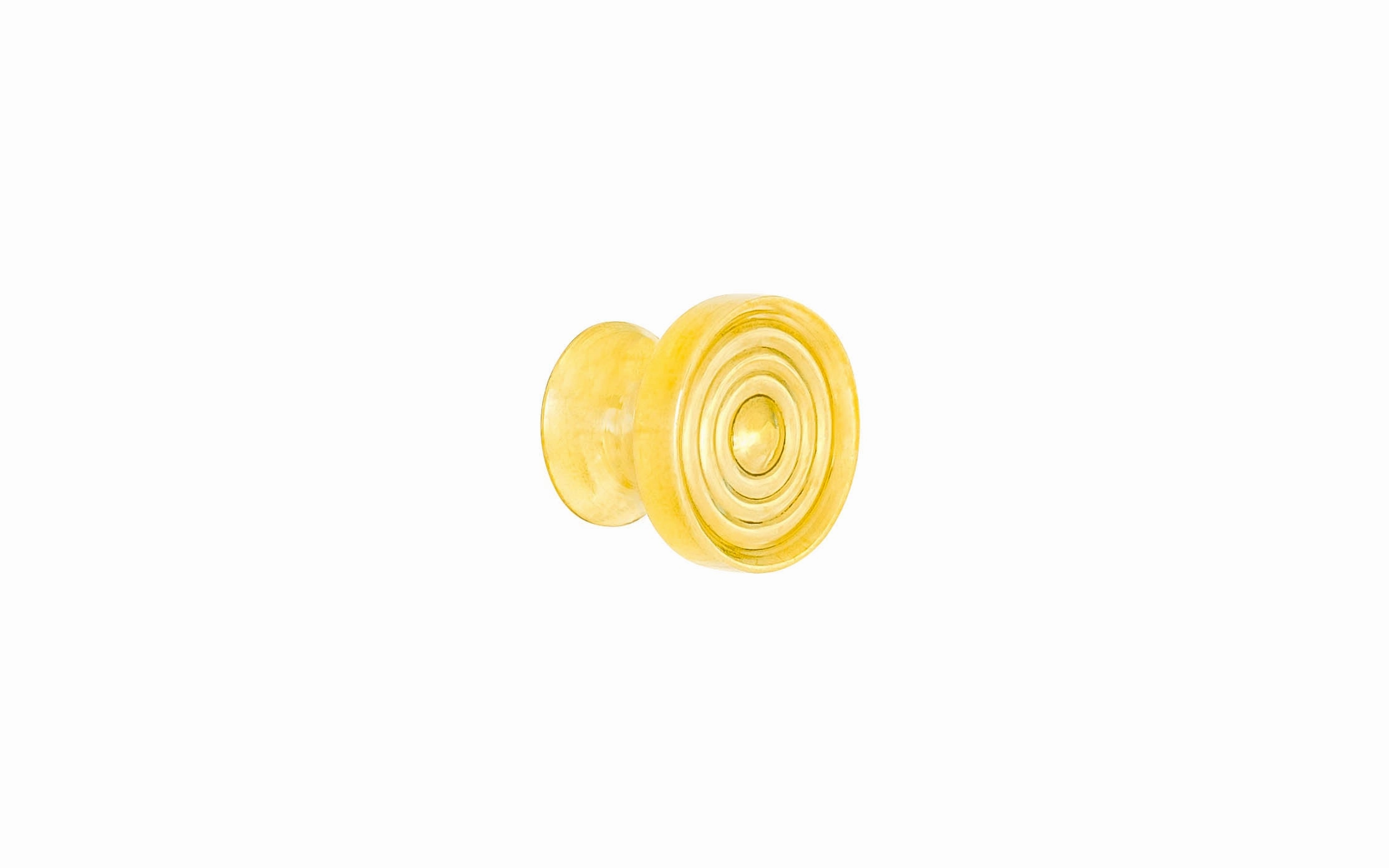 Solid Brass Mini Knob with Concentric Rings ~ 5/8" Diameter