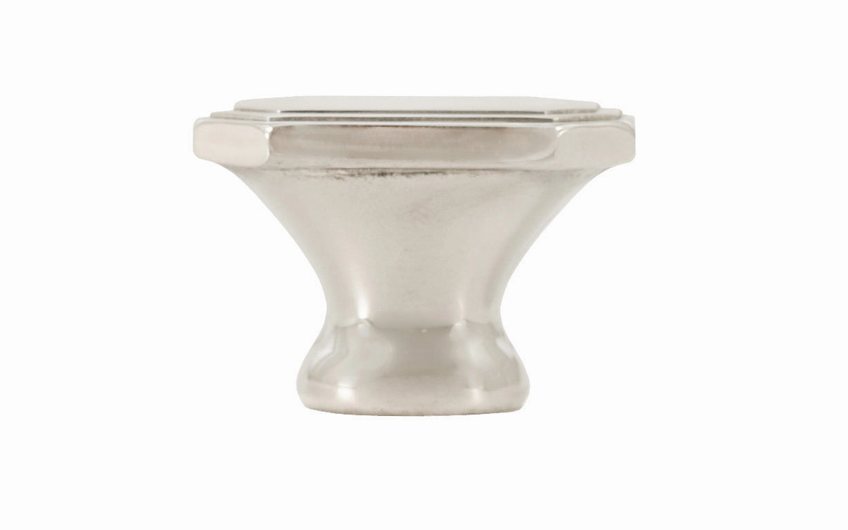 Solid Brass Octagonal "Art Deco" Cabinet Knob