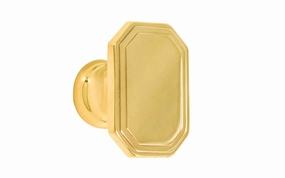 Solid Brass Octagonal "Art Deco" Cabinet Knob