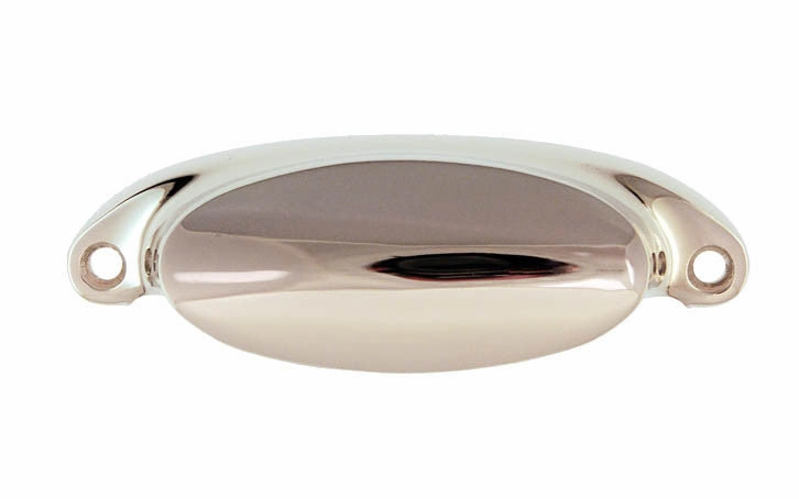 Solid Brass Oval Bin Pull ~ 3-1/8" On Centers