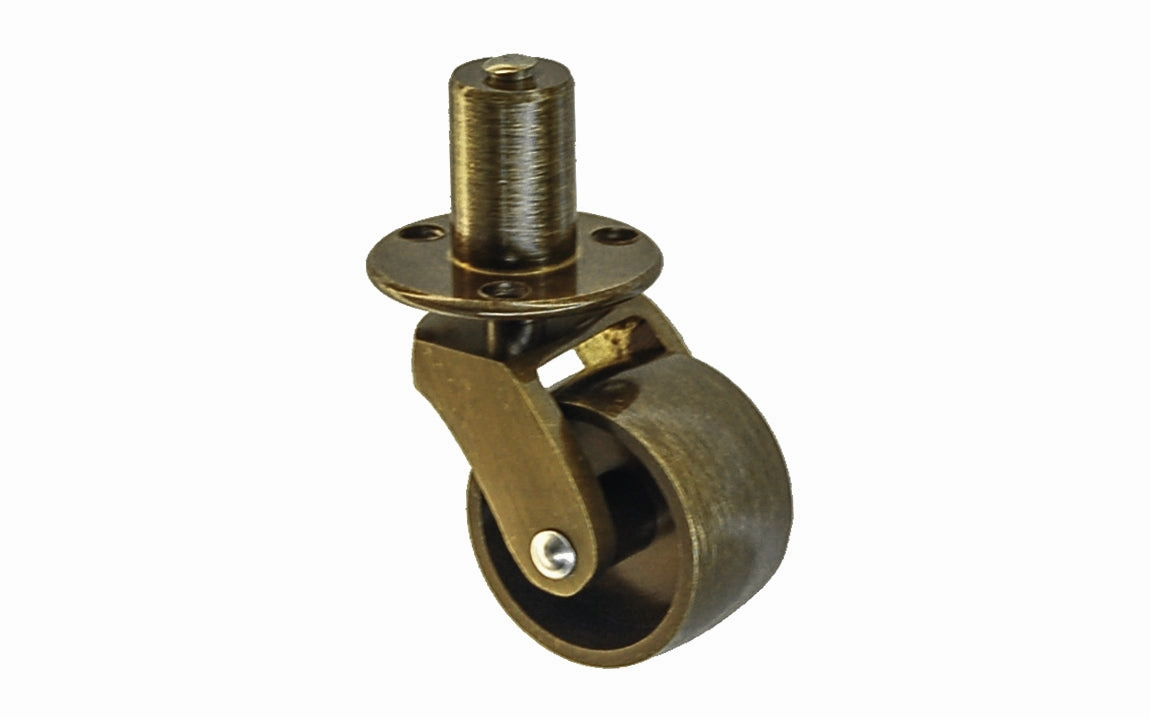 Solid Brass Pivot & Plate Caster ~ 1" Wheel