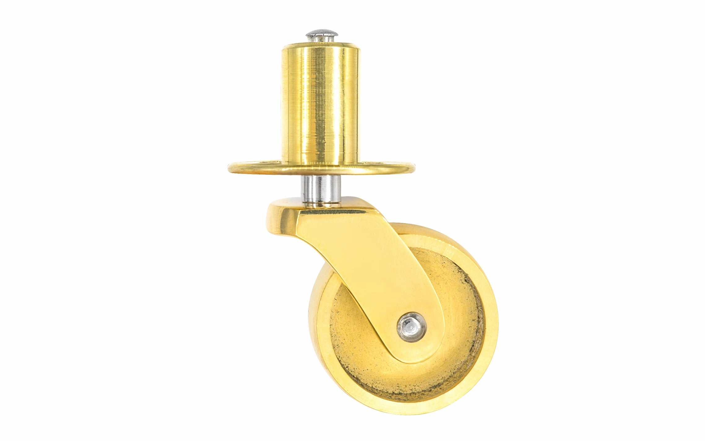 Solid Brass Pivot & Plate Caster ~ 1" Wheel