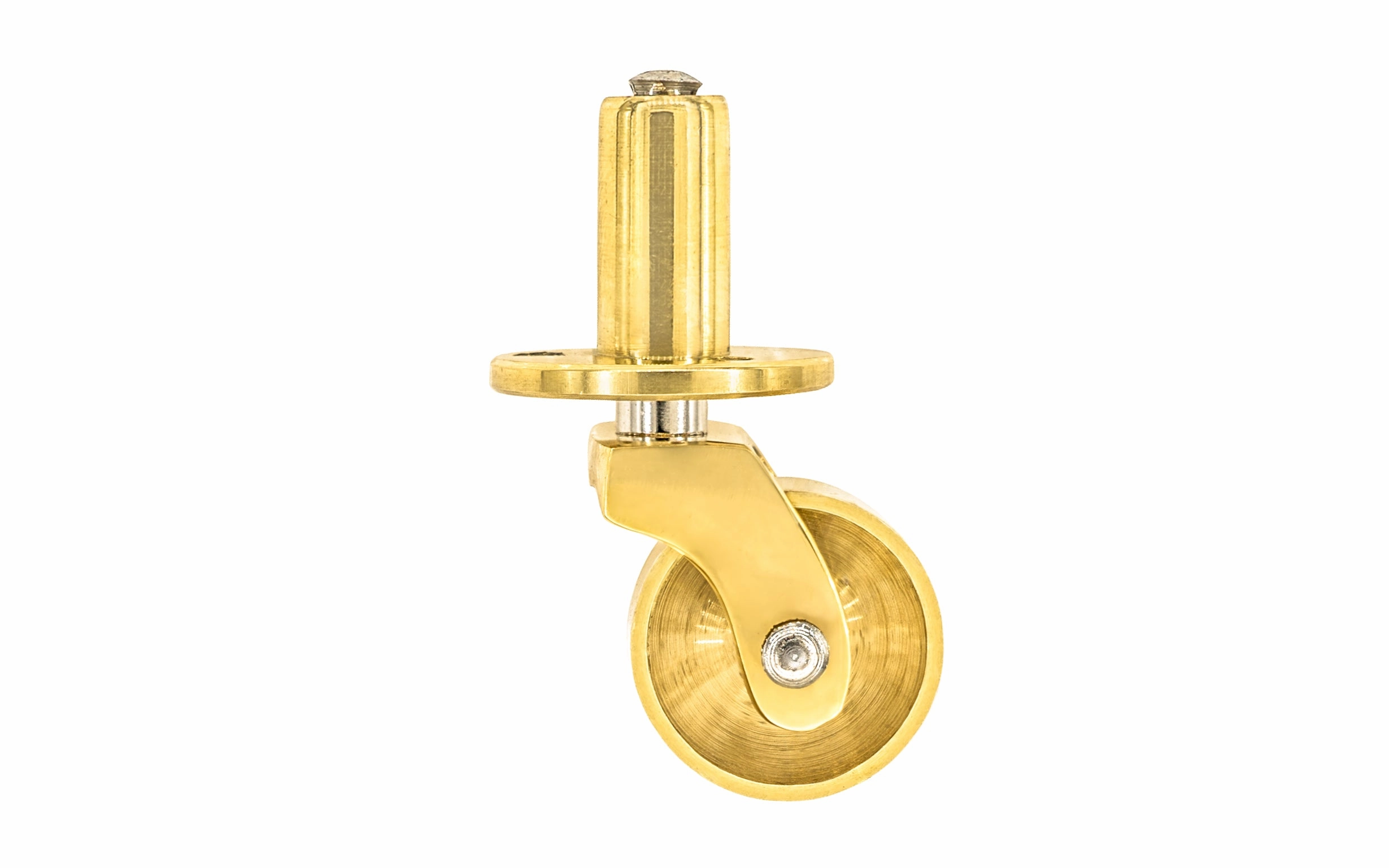 Solid Brass Pivot & Plate Caster ~ 3/4" Wheel