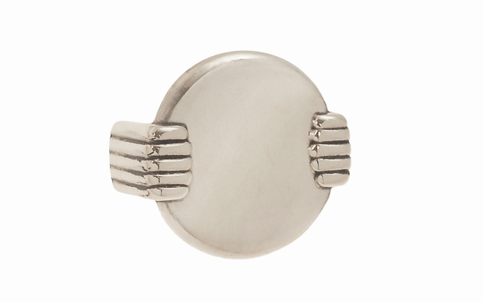 Solid Brass "Art Deco" Round Handle Pull - 1-1/2" On Centers