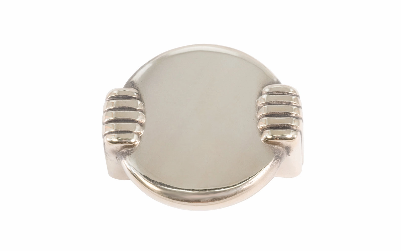 Solid Brass "Art Deco" Round Handle Pull - 1-1/2" On Centers