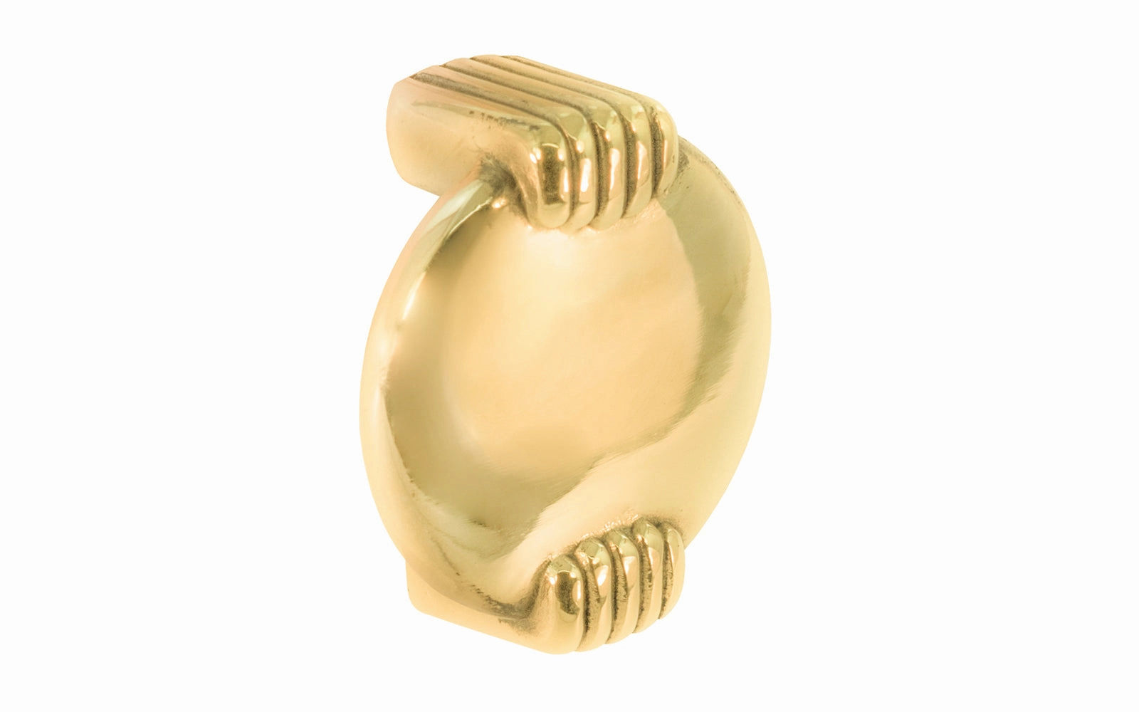 Solid Brass "Art Deco" Round Handle Pull - 1-1/2" On Centers