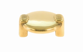 Solid Brass "Art Deco" Round Handle Pull - 1-1/2" On Centers