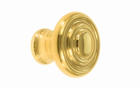 Solid Brass "Art Deco" Style Round Cabinet Knob