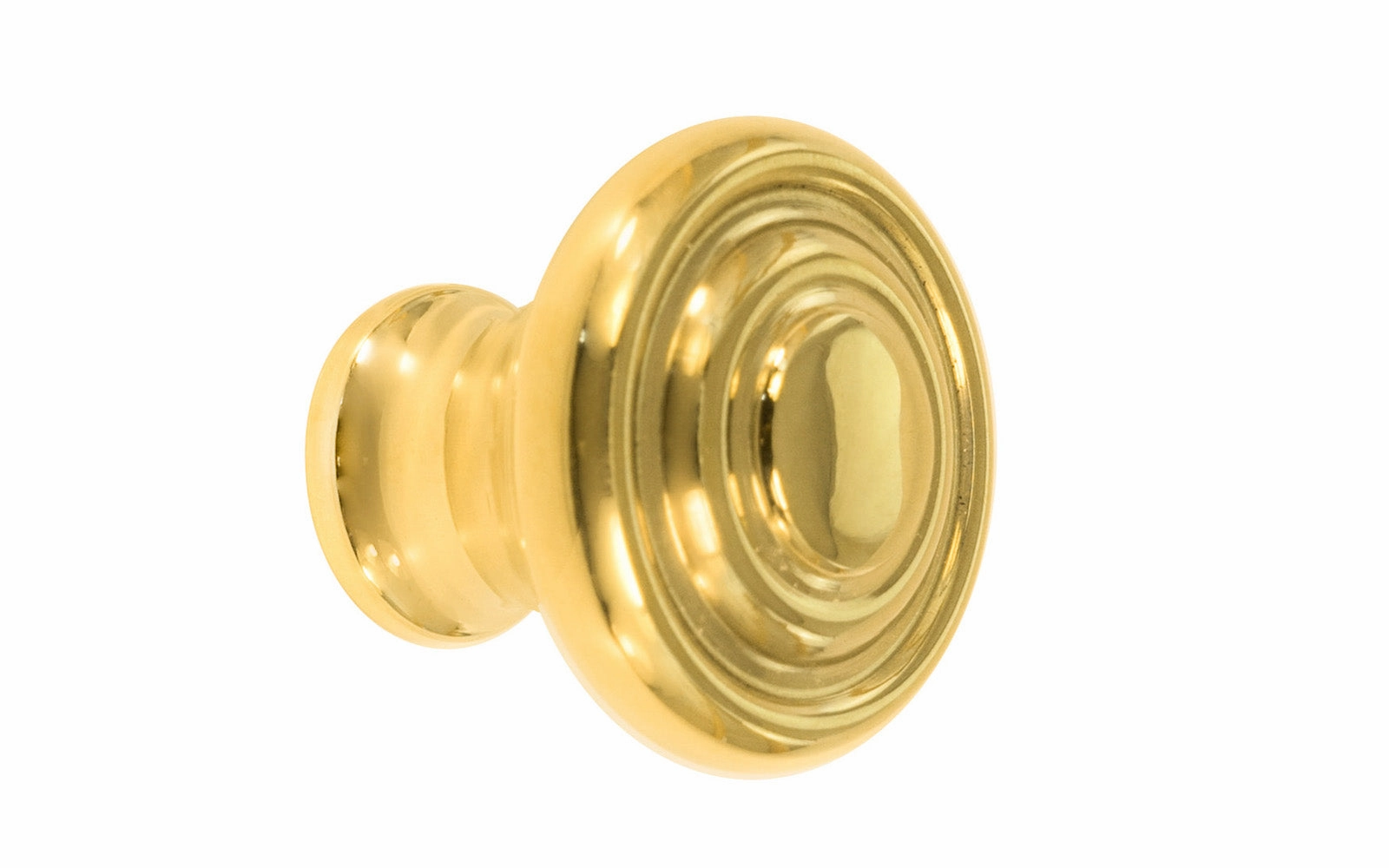 Solid Brass "Art Deco" Style Round Cabinet Knob