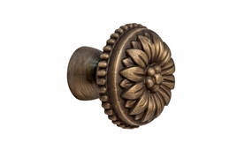 Solid Brass "French Style" Cabinet Knob ~ Antique Brass