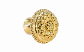 Solid Brass "French Style" Cabinet Knob ~ Unlacquered Brass