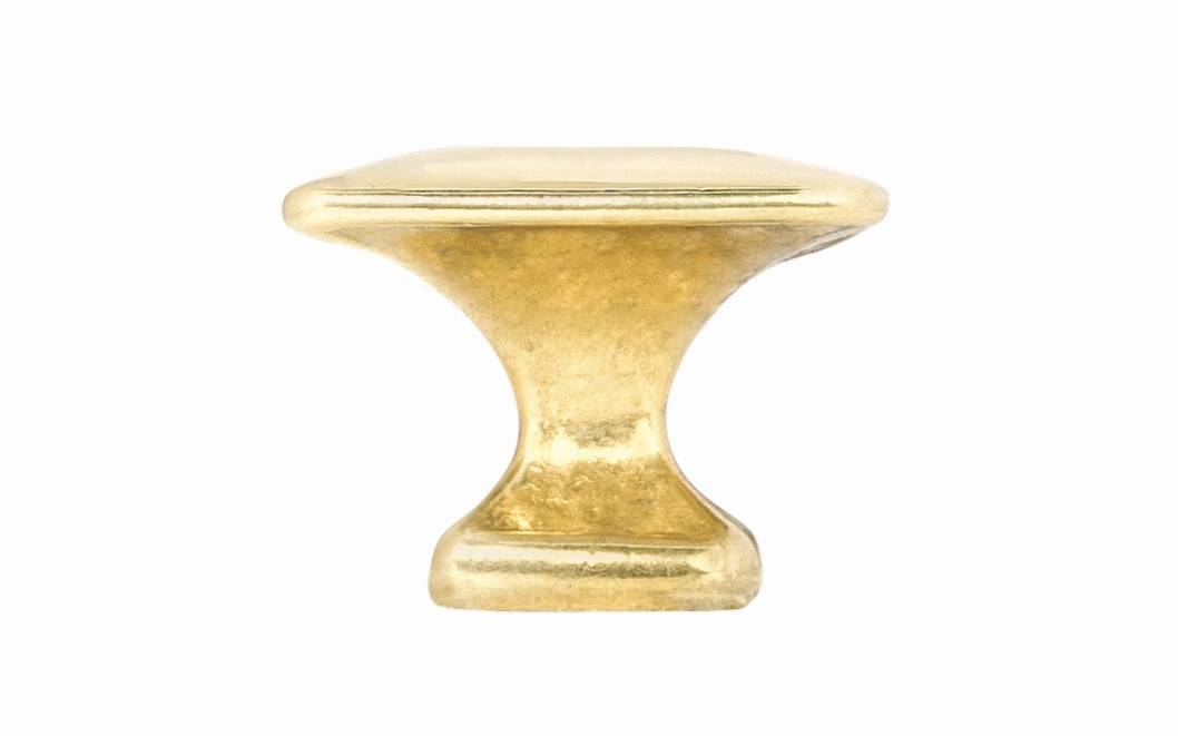 Solid Brass Square Cabinet Knob ~ 1-1/4" Size