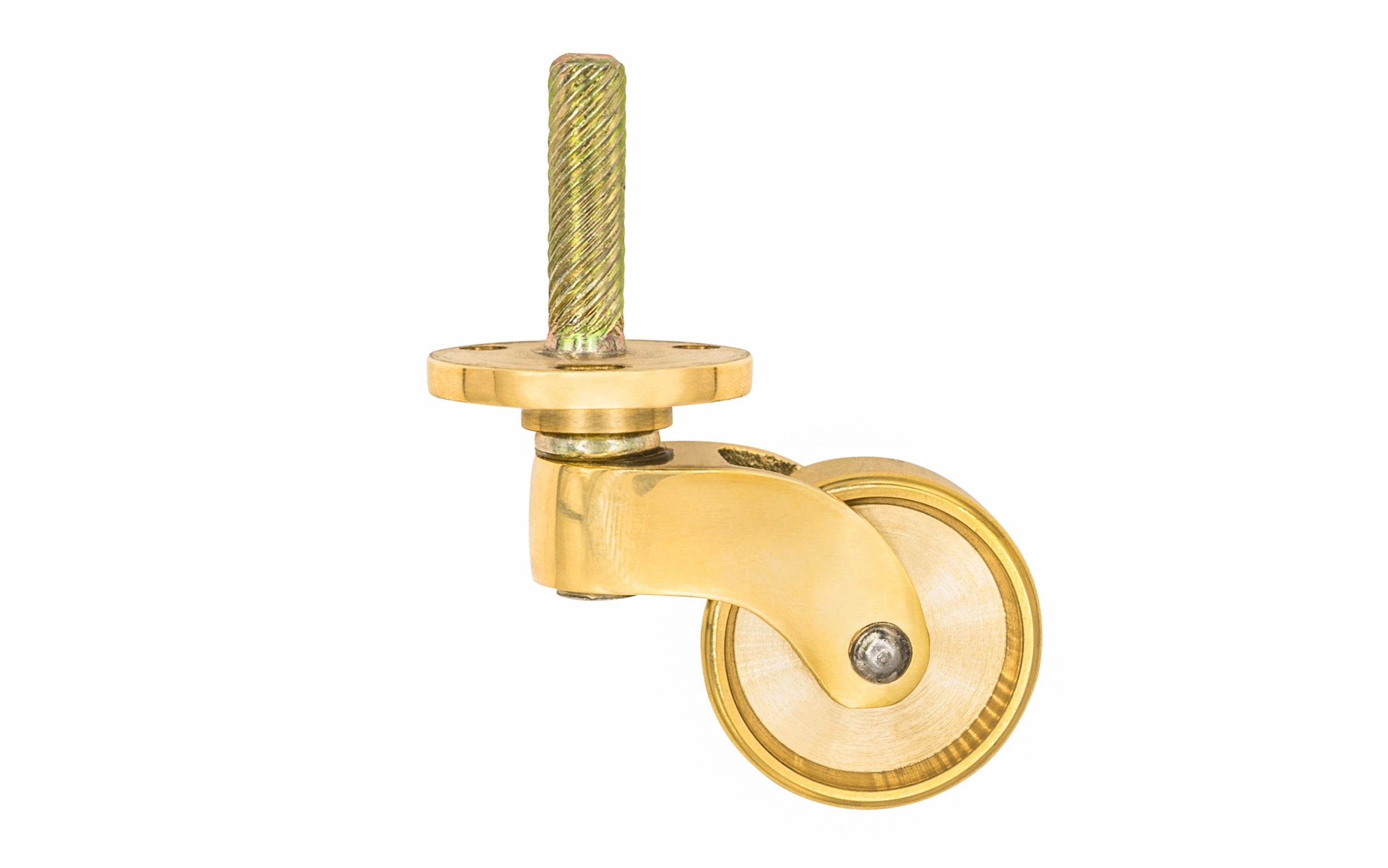 Solid Brass Stem & Plate Caster ~ 1-1/4" Wheel