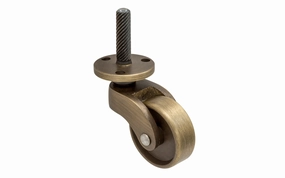 Solid Brass Stem & Plate Caster ~ 1-1/4" Wheel